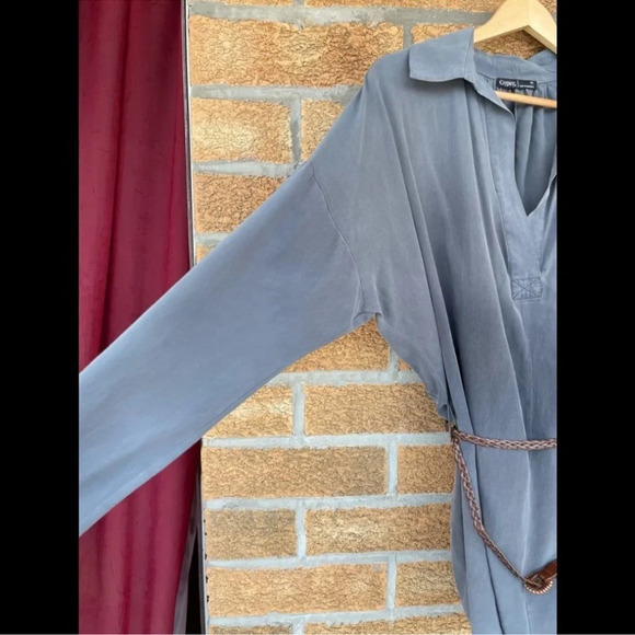 Gypsy 05 Silk Tunic Dress in Botanical gray size XS - Picture 4 of 9